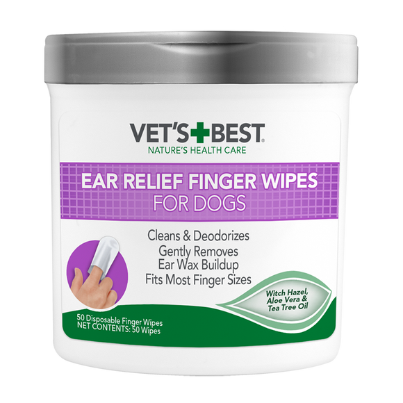 Vet's Best Ear Relief Finger Wipes (50 Count)
