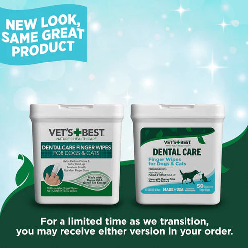 Vet's Best Dental Care Finger Wipes for Dogs & Cats