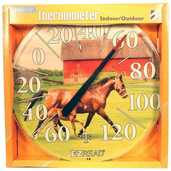 EZREAD DIAL THERMOMETER TWO HORSES